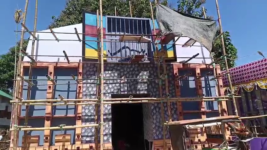 আমবাসার সংহতি সামাজিক সংস্থার  পূজোর থিম প্রাকৃতিক বিপর্যয়